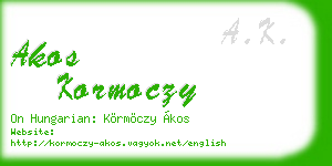 akos kormoczy business card