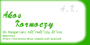 akos kormoczy business card